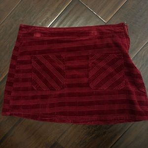 Deep Red Forever 21 Corduroy mini skirt